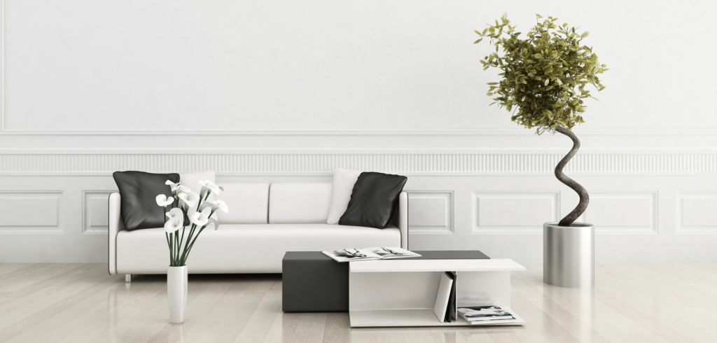 Minimalistický interiér, ve kterém se odráží láska k přírodě Creative Commons (shutterstock.com)