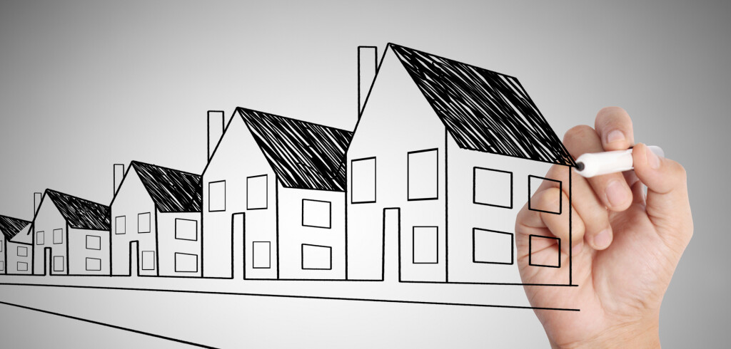 drawing a growing real estate chart.
